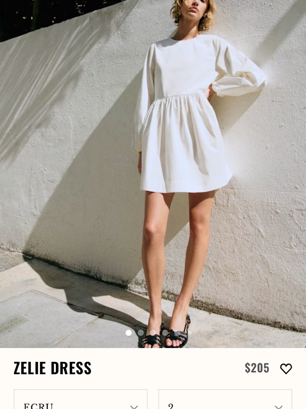 Sezane Zelie Dress in Ecru